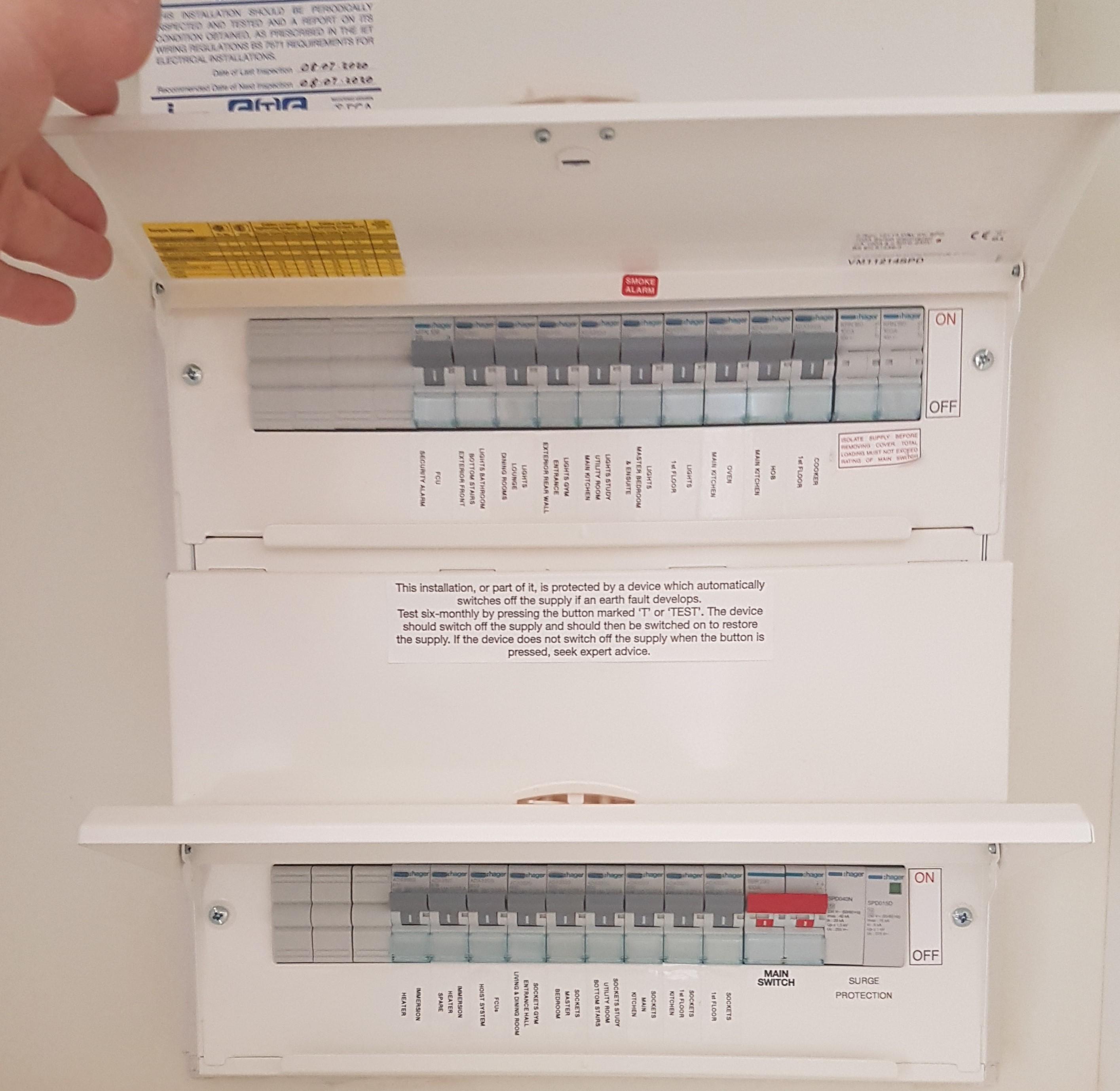 Hager dual row consumer unit